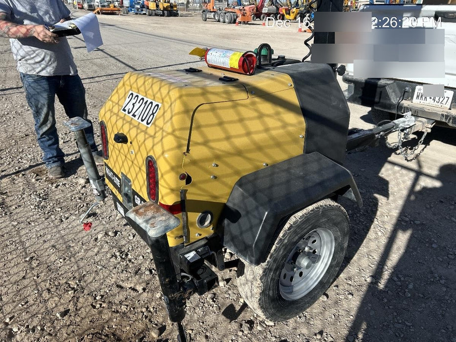 2022 Allmand NLV3GR (4) LED Light Fixture 350W, 23' Vertical Mast, 3kW Prime, Towable, Deep Sea L401, Leveling Jacks, Yanmar T4F 5.8hp