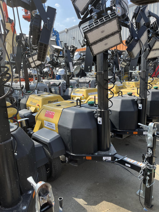 2022 Allmand NLV3GR (4) LED Light Fixture 350W, 23' Vertical Mast, 3kW Prime, Towable, ES Decals, T3