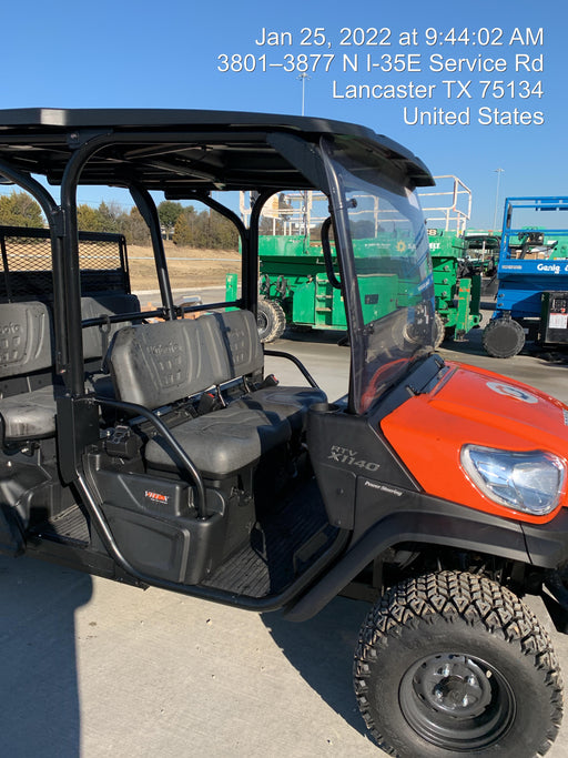 2022 Kubota RTV-X1140W-H Plastic Canopy, Windshield Acrylic Clear, LED Strobe Light, Wire Harness Kit, Back up Alarm