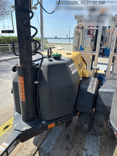 2022 Allmand NLV3GR (4) LED Light Fixture 350W, 23' Vertical Mast, 3kW Prime, Towable, Deep Sea L401, Leveling Jacks, Yanmar T4F 5.8hp