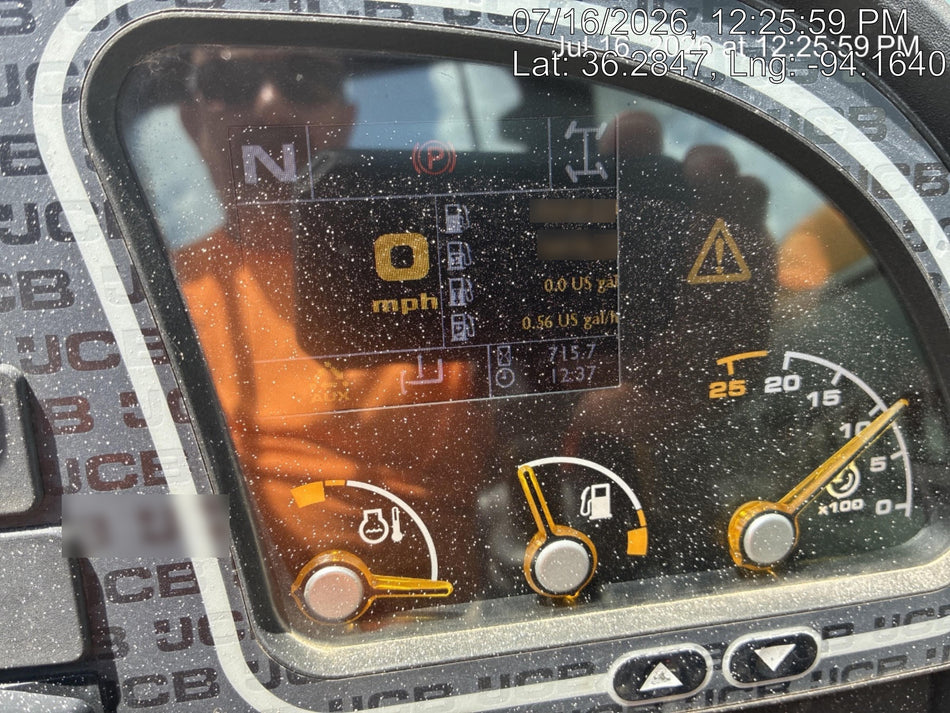 2019 JCB 509-42 74 HP w/Open ROPS, Beacon, Aux Hydraulics, LED Work lights, Solid Tires 66" Carriage/60" Forks