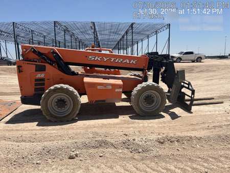 2018 Skytrak 10054 Skytrak 10054 10K Telehandler w/Open ROPS Solid Tires, LED Work Lights, Rotating Beacon, 60" Carriage/60" Forks
