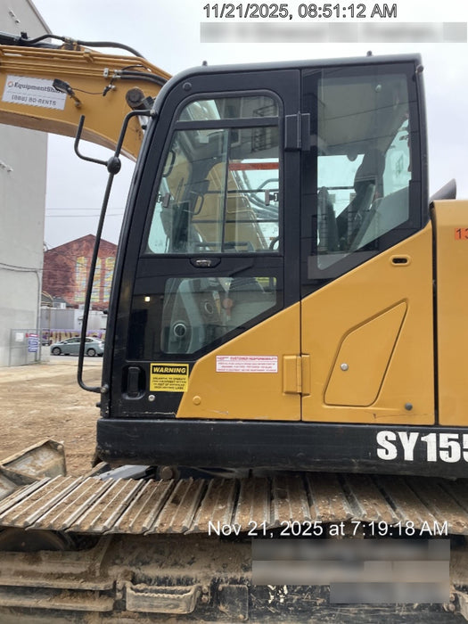 2020 Sany SY155U Rubber Tracks, Front Blade