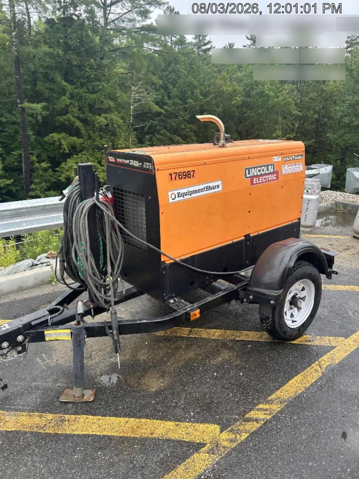 2021 Lincoln Electric Vantage 322 Vantage 322 Ready Pak 3 w/ Decals, ORANGE (includes trailer, cable rack, fender light kit) NO Telematics