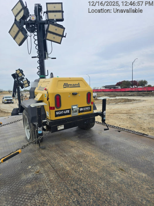 2022 Allmand NLV3GR (4) LED Light Fixture 350W, 23' Vertical Mast, 3kW Prime, Towable, ES Decals, T3
