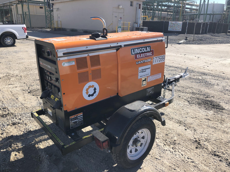 2021 Lincoln Electric Vantage 322 Vantage 322 Ready Pak 3 w/ Decals, ORANGE (includes trailer, cable rack, fender light kit) NO Telematics