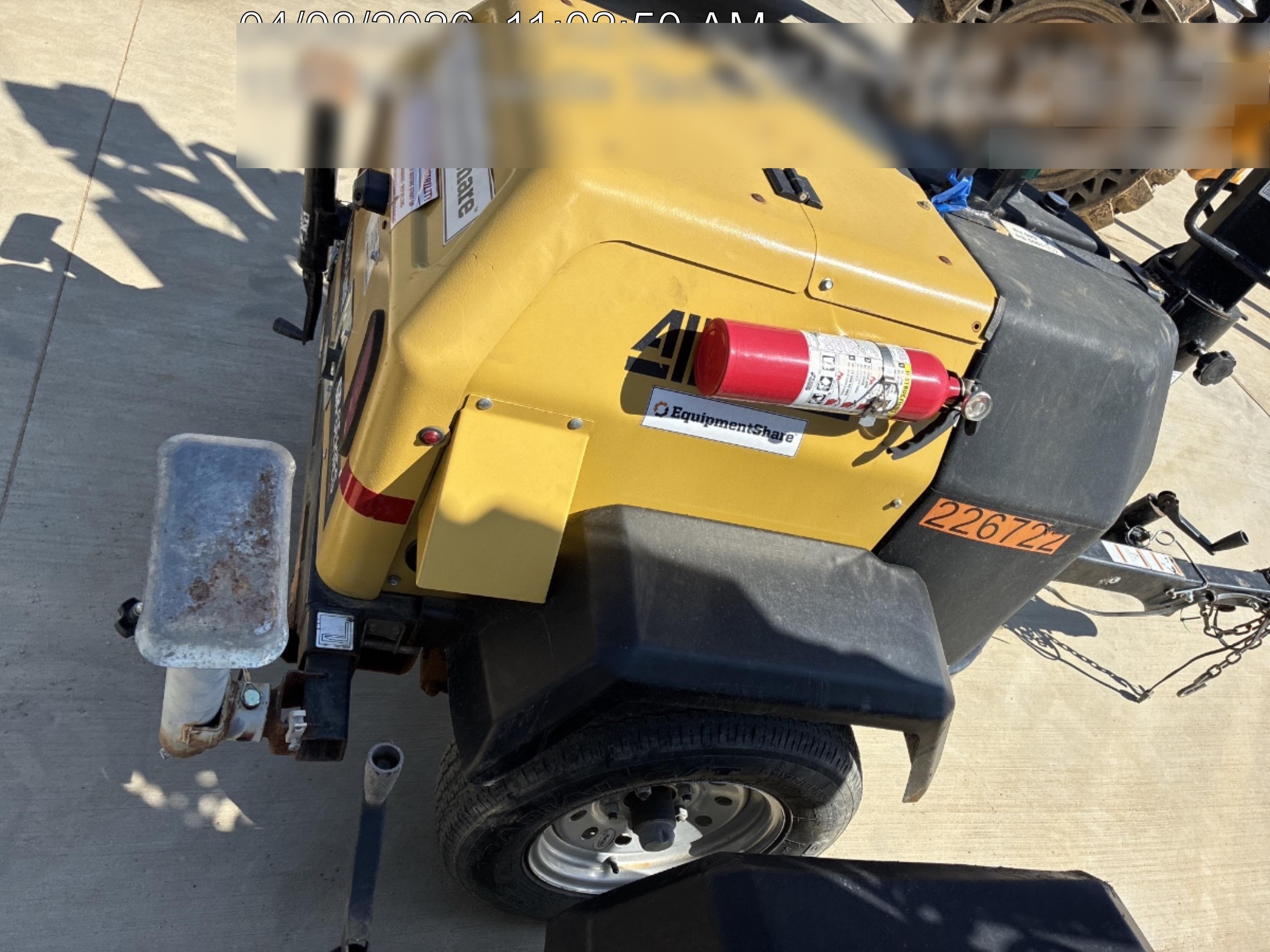 2022 Allmand NLV3GR (4) LED Light Fixture 350W, 23' Vertical Mast, 3kW Prime, Towable, Deep Sea L401, Leveling Jacks, Yanmar T4F 5.8hp