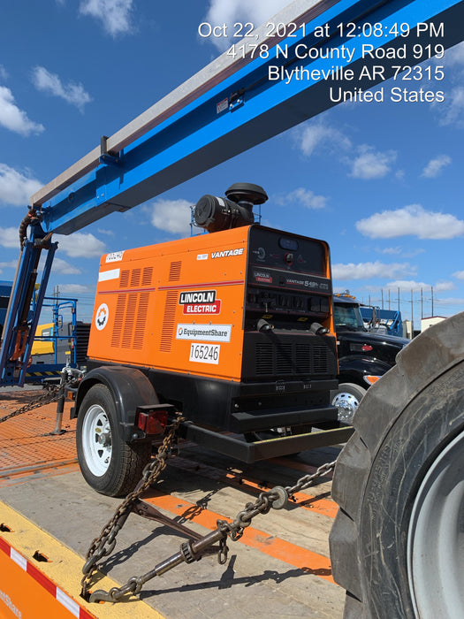 2021 Lincoln Electric Vantage 549X Ready Pak 3, ORANGE (includes trailer, cable rack, fender light kit)