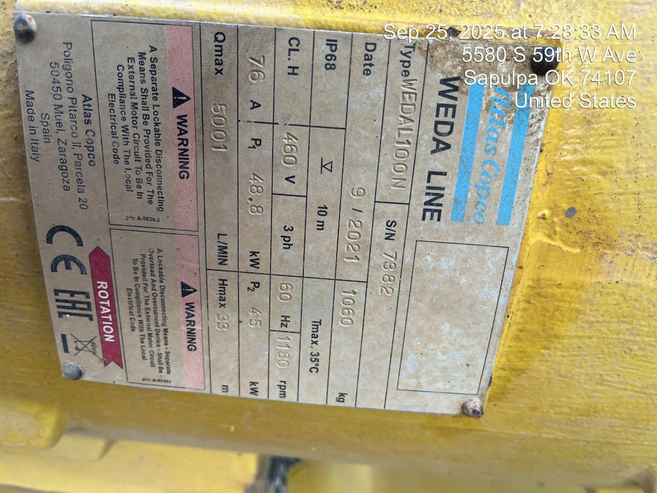 2021 ATLAS COPCO WEDA L100N