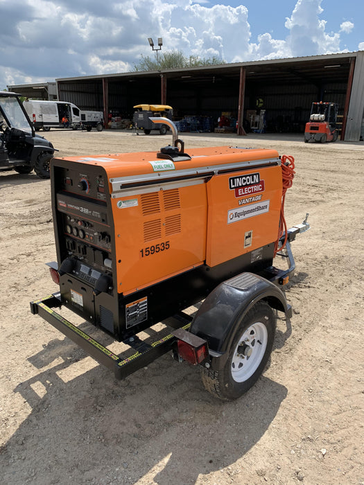 2021 Lincoln Electric Vantage 322 Vantage 322 Ready Pak 3 w/ Decals, ORANGE (includes trailer, cable rack, fender light kit) NO Telematics