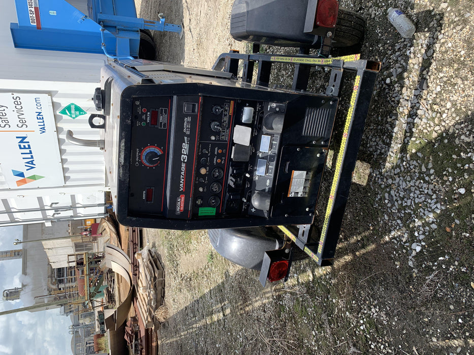 2019 Lincoln Electric Vantage 322 Ready-Pak 3, Two Wheel Trailer, Fender and Light Kit, Cable Rack