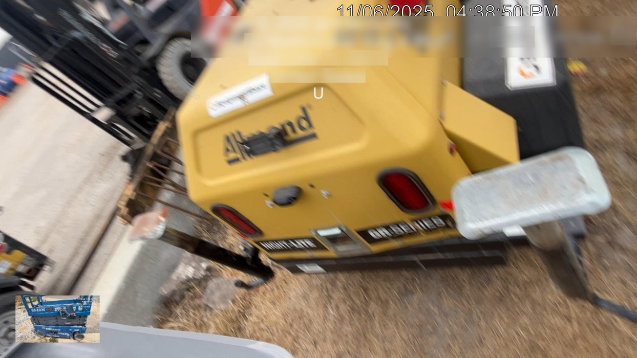 2022 Allmand NLV3GR (4) LED Light Fixture 350W, 23' Vertical Mast, 3kW Prime, Towable, Deep Sea L401, Leveling Jacks, Yanmar T4F 5.8hp