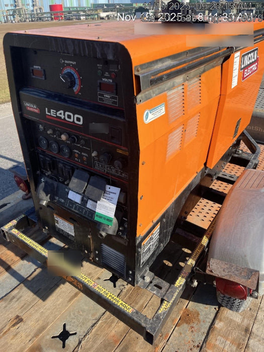 2022 Lincoln Electric LE400 Kubota V1505, Trlr, Cable Rack, Light Kit, ES Decals, T3