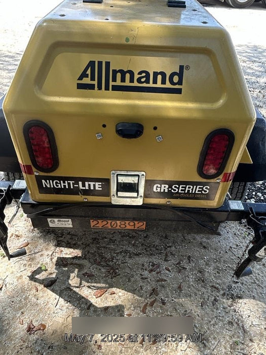 2022 Allmand NLV3GR (4) LED Light Fixture 350W, 23' Vertical Mast, 3kW Prime, Towable, Deep Sea L401, Leveling Jacks, Yanmar T4F 5.8hp