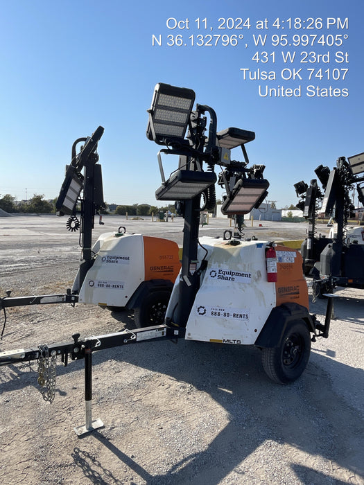 2024 Generac MLT2 Diesel, Flex Switch 120V Input, Powerzone Controller, 
(4) 320W LED Lights, 4kW Generator, 39.9 Gal Fuel Tank, 2" Ball, T3