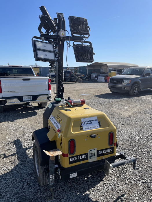 2022 Allmand NLV3GR (4) LED Light Fixture 350W, 23' Vertical Mast, 3kW Prime, Towable, Deep Sea L401, Leveling Jacks, Yanmar T4F 5.8hp