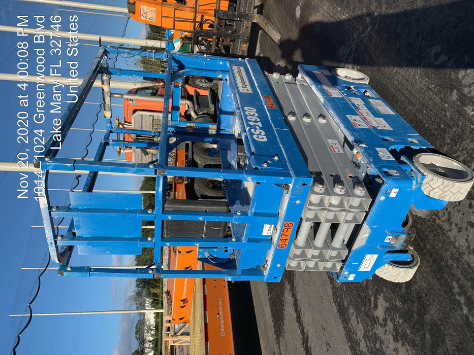 2020 Genie GS-1930 Solid Non Marking Tires, Beacon, Folding rails with half height swing gate