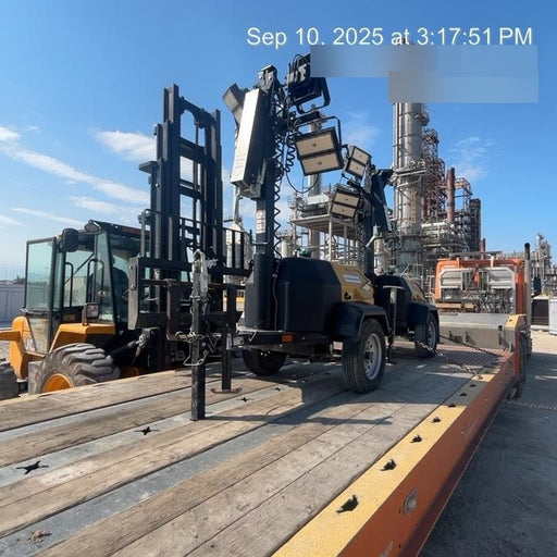 2022 Allmand NLV3GR (4) LED Light Fixture 350W, 23' Vertical Mast, 3kW Prime, Towable, Deep Sea L401, Leveling Jacks, Yanmar T4F 5.8hp