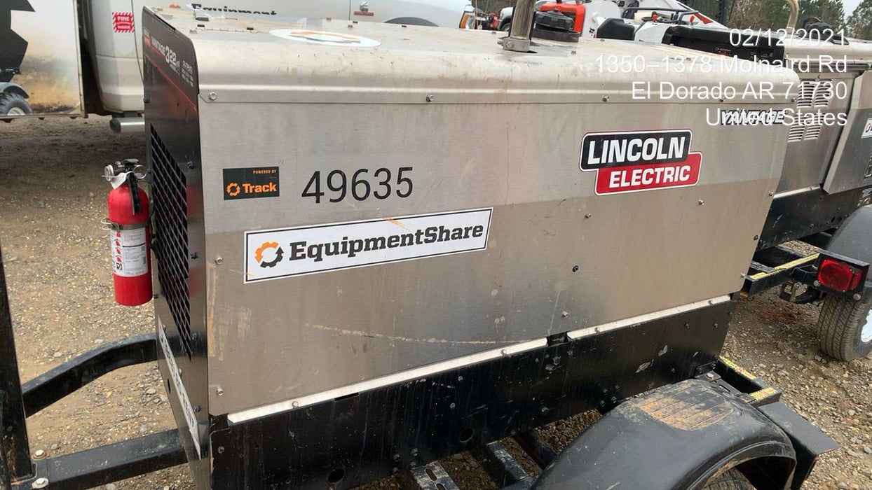 2019 Lincoln Electric Vantage 322 Ready-Pak 3, Two Wheel Trailer, Fender and Light Kit, Cable Rack