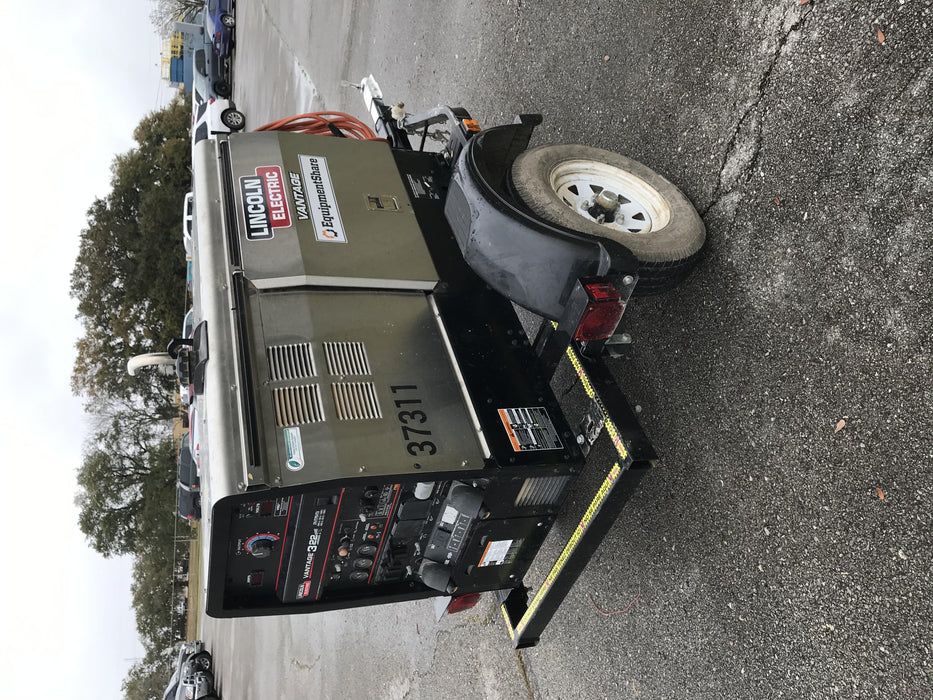 2019 Lincoln Electric Vantage 322 Ready-Pak 3, Two Wheel Trailer, Fender and Light Kit, Cable Rack