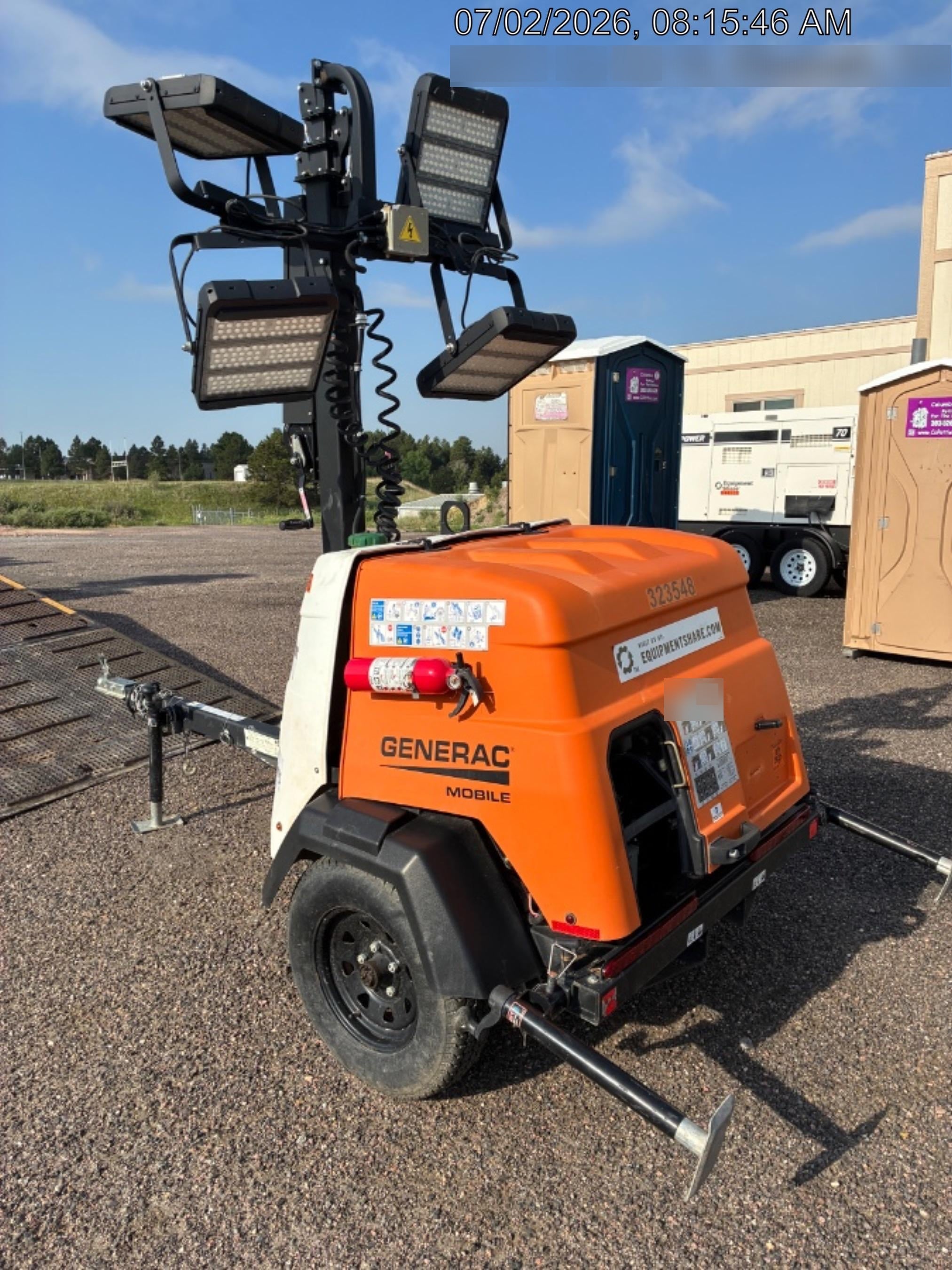 2023 Generac MLT2 Diesel, Flex Switch 120V Input, Powerzone Controller, (4) 320W LED Lights, 4kW Generator, 39.9 Gal Fuel Tank, 2" Ball, T3
