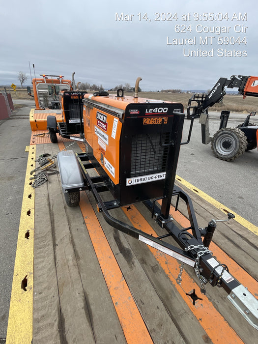 2022 Lincoln Electric LE400 Kubota V1505, Trlr, Cable Rack, Light Kit, ES Decals, T3