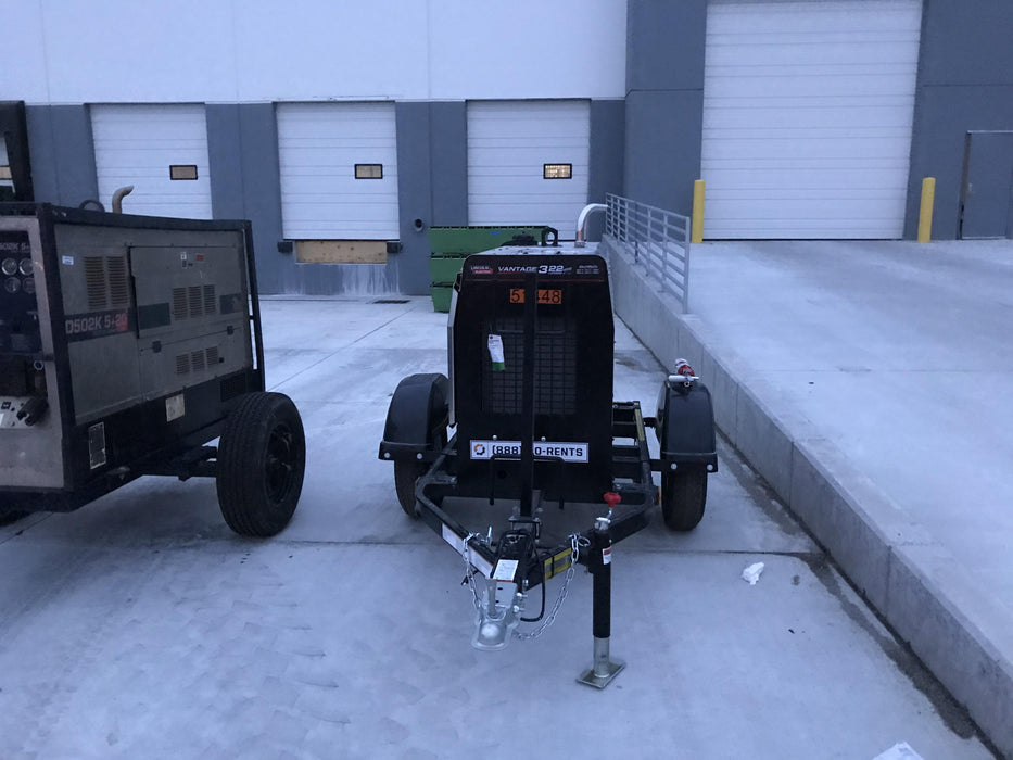 2019 Lincoln Electric Vantage 322 Ready-Pak 3, Two Wheel Trailer, Fender and Light Kit, Cable Rack