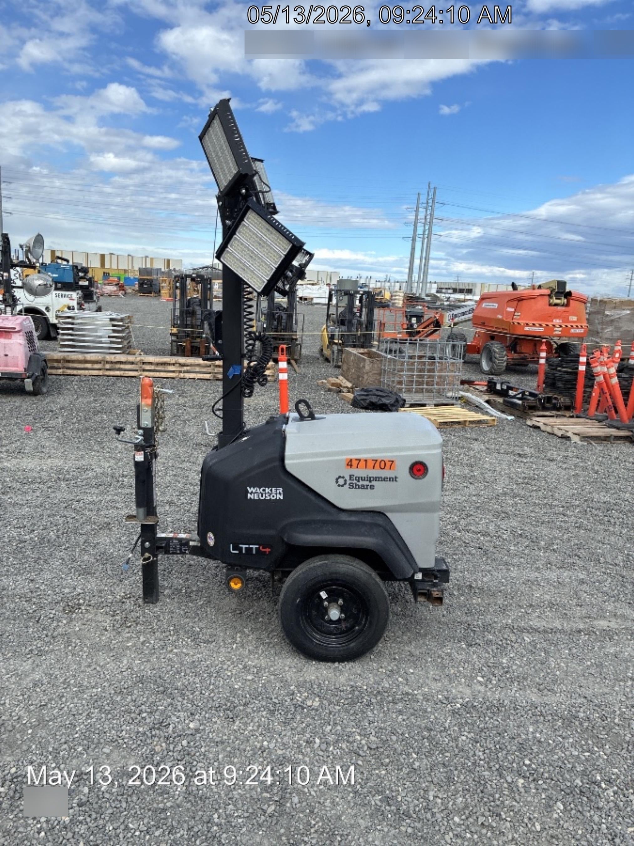 2024 Wacker Neuson LTT4 Diesel, Kohler KDW702, Deep Sea Controller, Auto Start, LED 320W, Bypass Outlet, T3