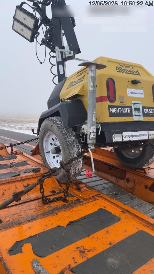 2021 Allmand NLV3GR (4) LED Light Fixture 350W, 23' Vertical Mast, 3kW Prime, Towable, Deep Sea L401, Leveling Jacks, Yanmar T4F 5.8hp