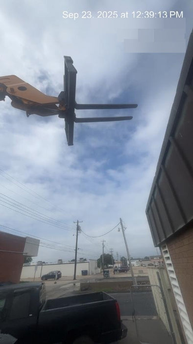 2019 JCB 509-42 74 HP w/Open ROPS, Beacon, Aux Hydraulics, LED Work lights, Solid Tires 66" Carriage/60" Forks