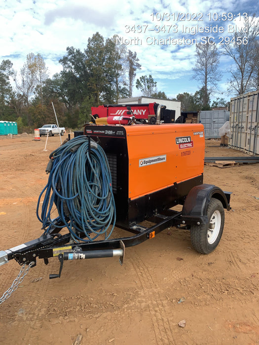 2021 Lincoln Electric Vantage 322 Vantage 322 Ready Pak 3 w/ Decals, ORANGE (includes trailer, cable rack, fender light kit) NO Telematics