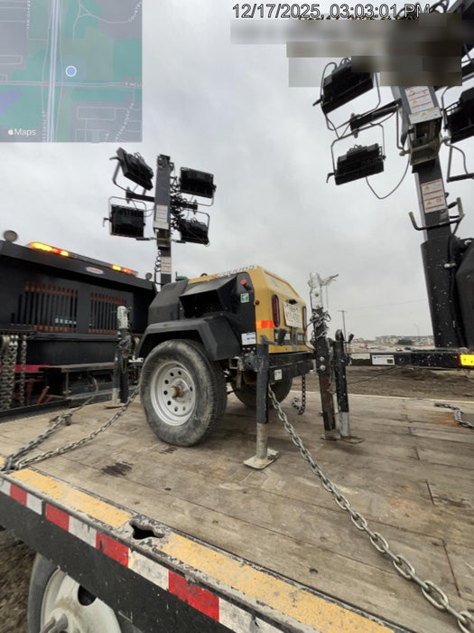 2022 Allmand NLV3GR (4) LED Light Fixture 350W, 23' Vertical Mast, 3kW Prime, Towable, Deep Sea L401, Leveling Jacks, Yanmar T4F 5.8hp