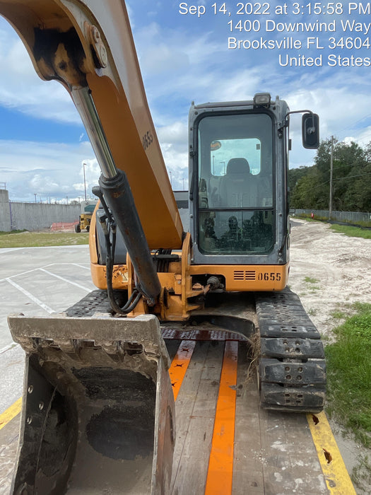 2015 Case CX80C CLOSED CAB, A/C, RUBBER TRACKS PADS, 7'-2" ARM