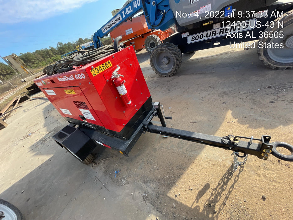 2022 Shindaiwa DGW400MDL Kubota D902 Engine, 23 HP, Dual Op Welder, Wire, Arc, Droop Stick, Tig, and CC Stick Functionality, Simulphase, 3 Phase and 1 Phase Gen Output, Single Axle NB Trlr, Slr Trckl Chrg 12V 12W, Fire Ext