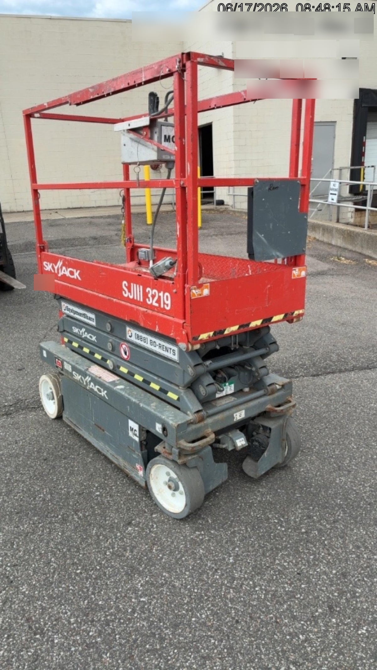 2017 Skyjack SJIII-3219 Standard Rental Specs