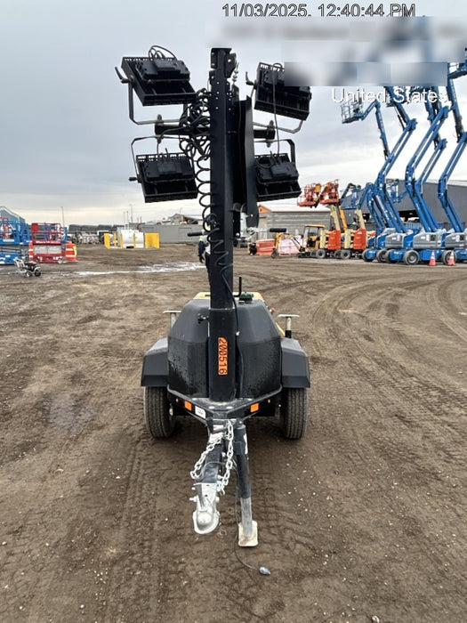 2022 Allmand NLV3GR (4) LED Light Fixture 350W, 23' Vertical Mast, 3kW Prime, Towable, Deep Sea L401, Leveling Jacks, Yanmar T4F 5.8hp