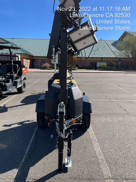 2022 Allmand NLV3GR (4) LED Light Fixture 350W, 23' Vertical Mast, 3kW Prime, Towable, ES Decals, T3