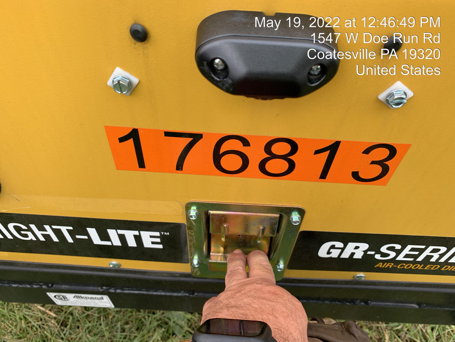 Allmand NLV3GR (4) LED Light Fixture 350W, 23' Vertical Mast, 3kW Prime, Towable, Deep Sea L401, Leveling Jacks, Yanmar T4F 5.8hp