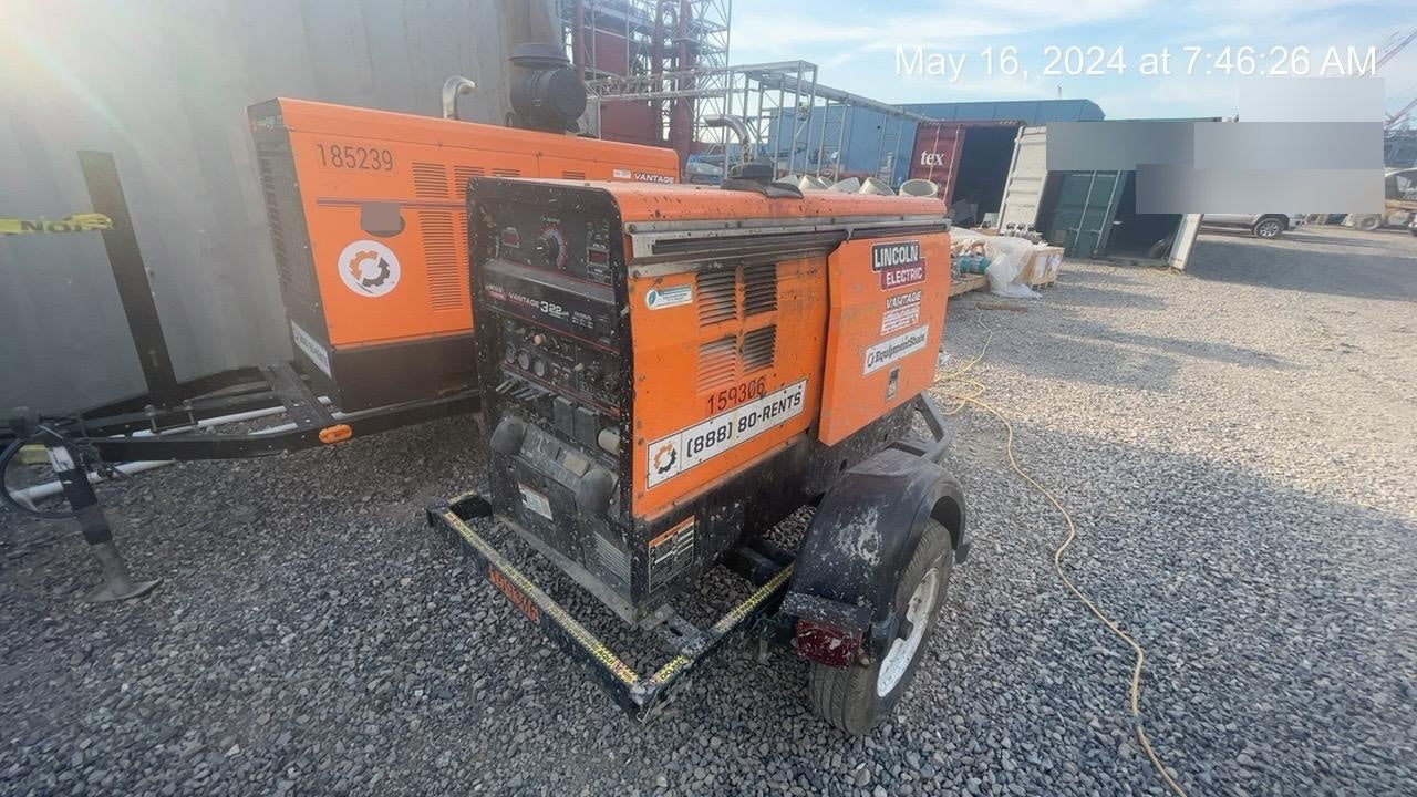 2021 Lincoln Electric Vantage 322 Vantage 322 Ready Pak 3 w/ Decals, ORANGE (includes trailer, cable rack, fender light kit) NO Telematics