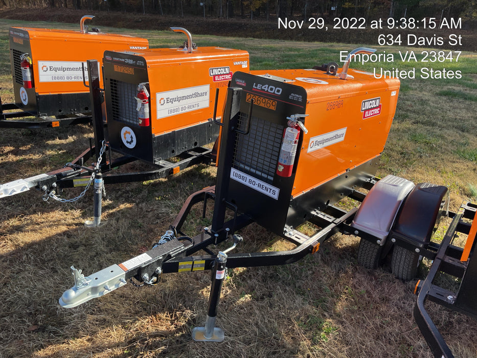 2022 Lincoln Electric LE400 Kubota V1505, Trlr, Cable Rack, Light Kit, ES Decals, T3