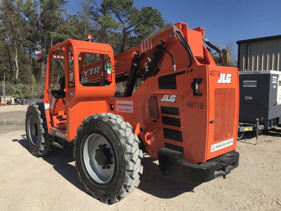 2019 Skytrak 6036 Canopy, Solid Tires, LED Work Lights, Beacon w/72" Carriage, 48" Pallet Forks