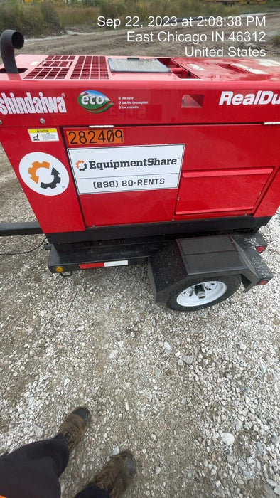 2022 Shindaiwa DGW400MDL Kubota D902 Engine, 23 HP, Dual Op Welder, Wire, Arc, Droop Stick, Tig, and CC Stick Functionality, Simulphase, 3 Phase and 1 Phase Gen Output, Single Axle NB Trlr, Slr Trckl Chrg 12V 12W, Fire Ext