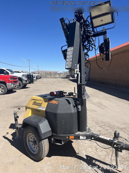 2022 Allmand NLV3GR (4) LED Light Fixture 350W, 23' Vertical Mast, 3kW Prime, Towable, ES Decals, T3