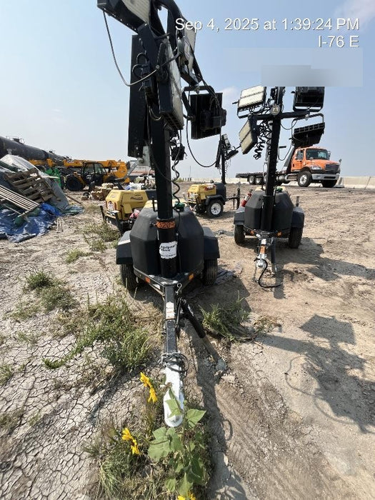 2022 Allmand NLV3GR (4) LED Light Fixture 350W, 23' Vertical Mast, 3kW Prime, Towable, Deep Sea L401, Leveling Jacks, Yanmar T4F 5.8hp