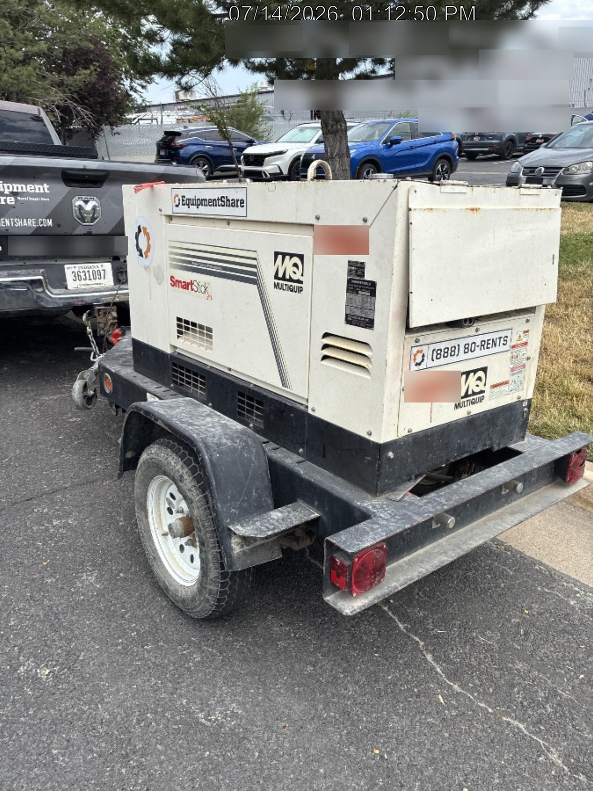 2020 Multiquip DLW400ESA4 400 amp Welder, 14kW, 120/240V, T4F Kubota, Trailer