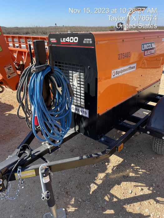 2022 Lincoln Electric LE400 Kubota V1505, Trlr, Cable Rack, Light Kit, ES Decals, T3