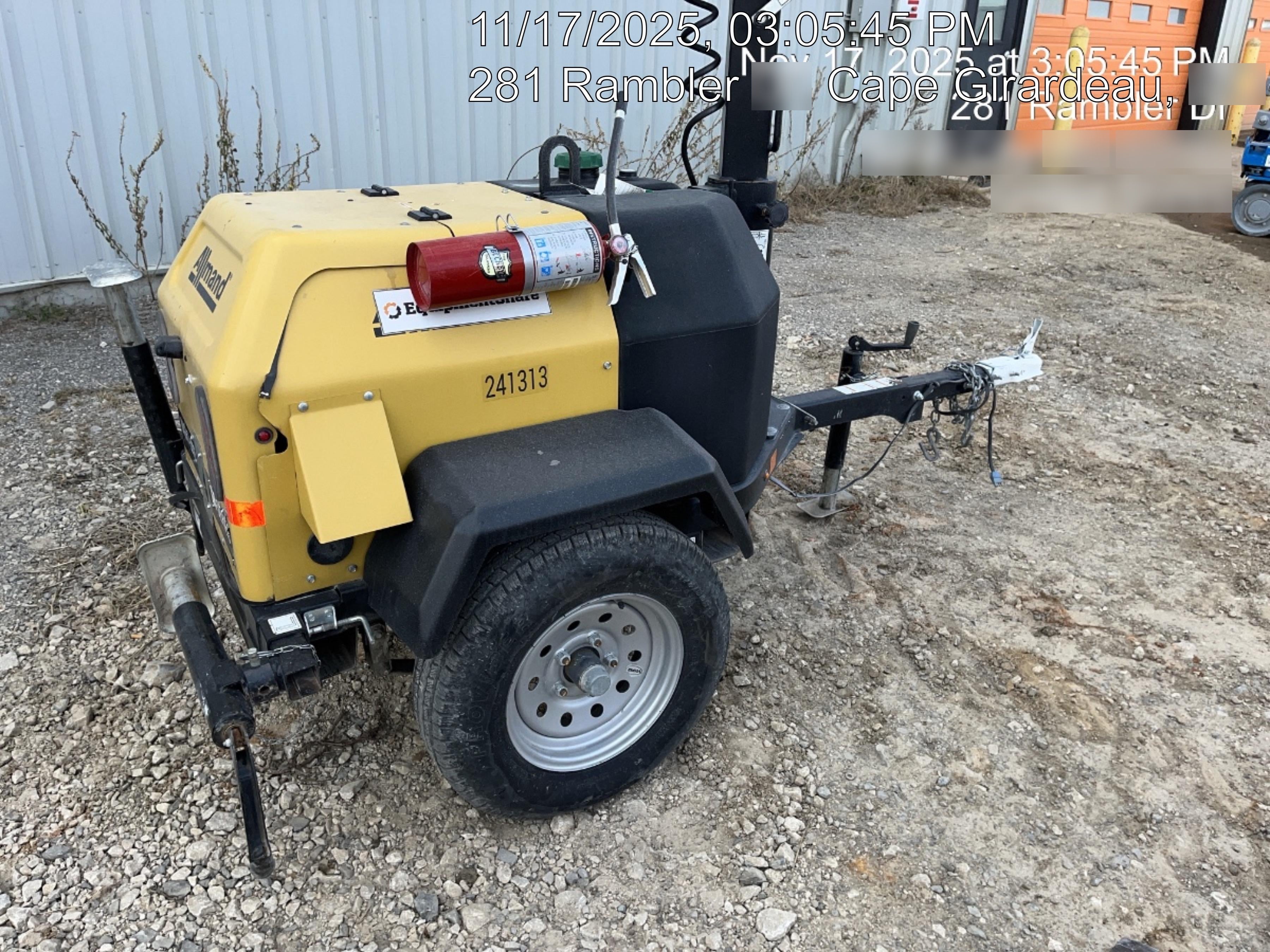 2022 Allmand NLV3GR (4) LED Light Fixture 350W, 23' Vertical Mast, 3kW Prime, Towable, Deep Sea L401, Leveling Jacks, Yanmar T4F 5.8hp