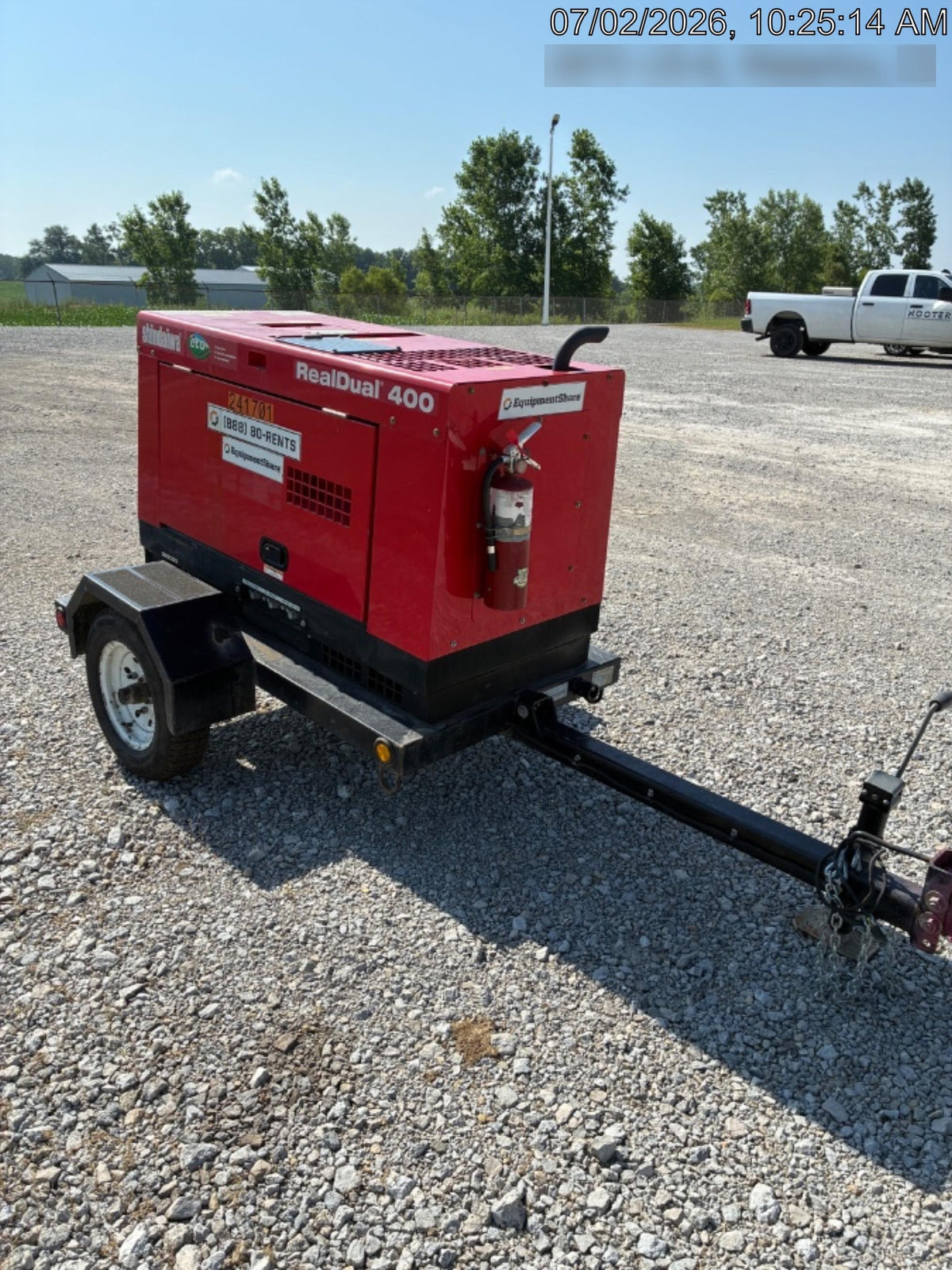 2022 Shindaiwa DGW400MDL Kubota D902 Engine, 23 HP, Dual Op Welder, Wire, Arc, Droop Stick, Tig, and CC Stick Functionality, Simulphase, 3 Phase and 1 Phase Gen Output, Single Axle NB Trlr, Slr Trckl Chrg 12V 12W, Fire Ext