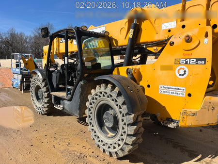 2019 JCB 512-56 Canopy, 109 HP, Solid Tires, STD Worklight, Beacon, Aux Hydraulics, Lifting Eye, Back up Alarm w/66" Carriage/60" Forks