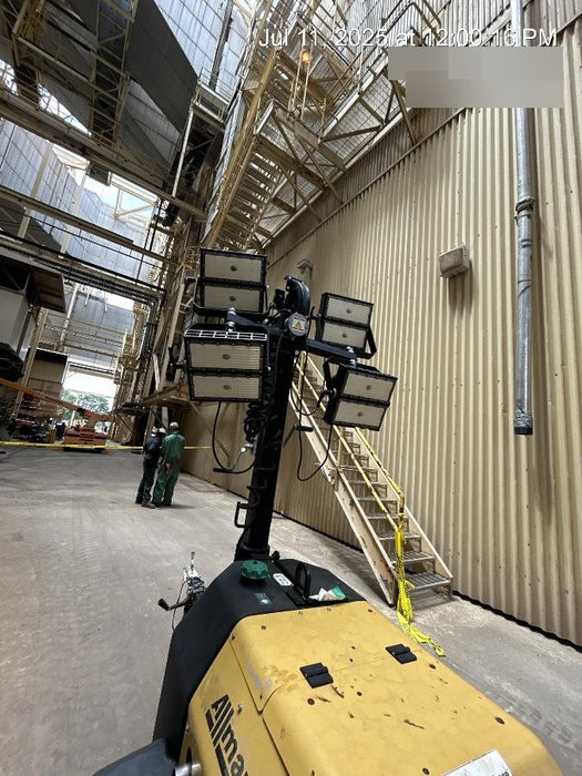 2022 Allmand NLV3GR (4) LED Light Fixture 350W, 23' Vertical Mast, 3kW Prime, Towable, Deep Sea L401, Leveling Jacks, Yanmar T4F 5.8hp